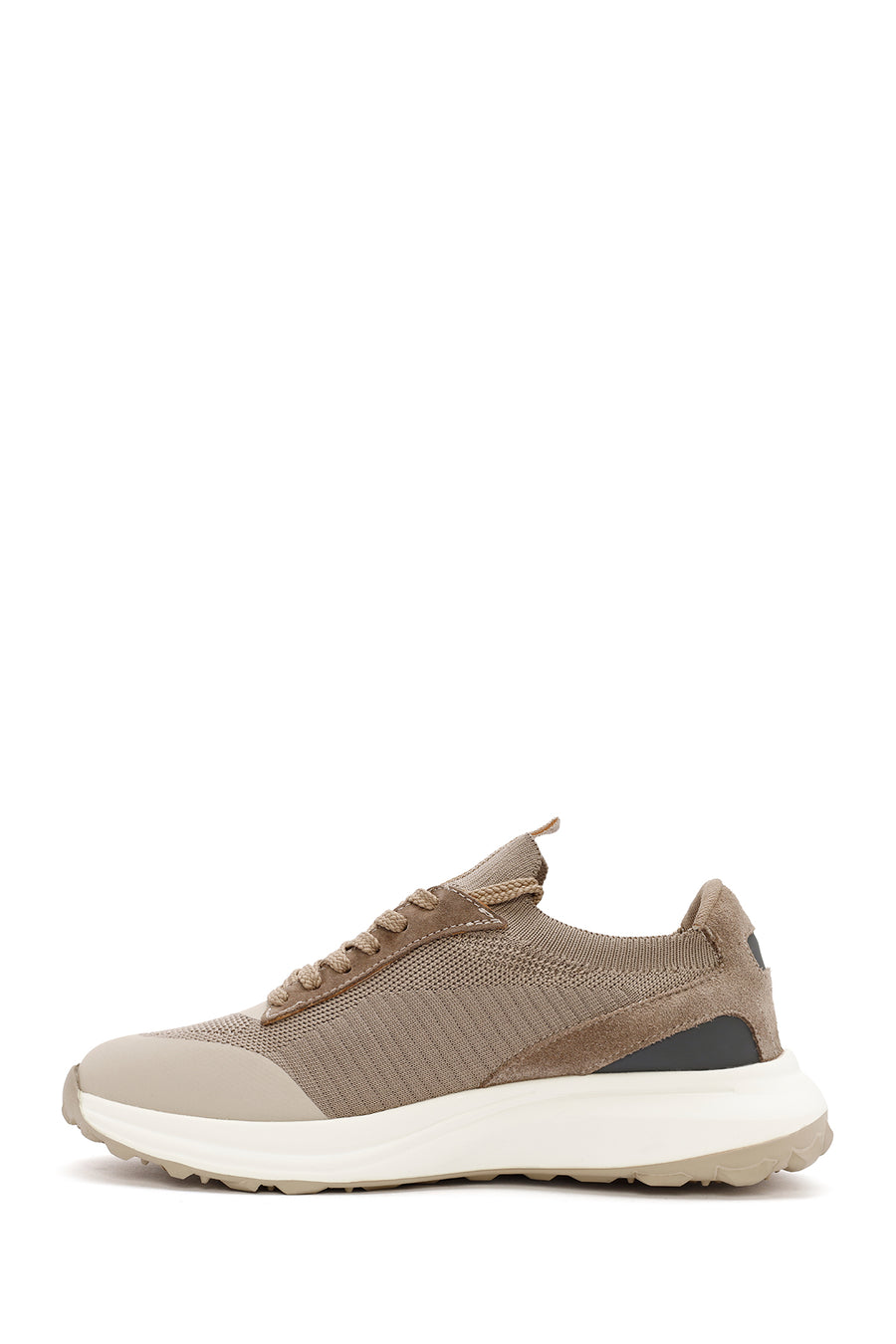 Derimod Zero Men's Beige Lace-Up Thick Soled Fabric Sneaker