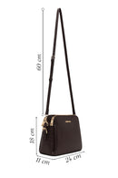 Woman Brown Long-Strap Printed Crossbody Bag | Derimod
