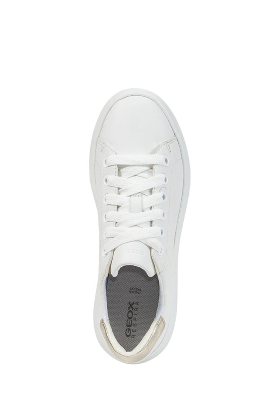 Geox Women's White Spherica Ec4.1 Leather Lace-Up Sneaker