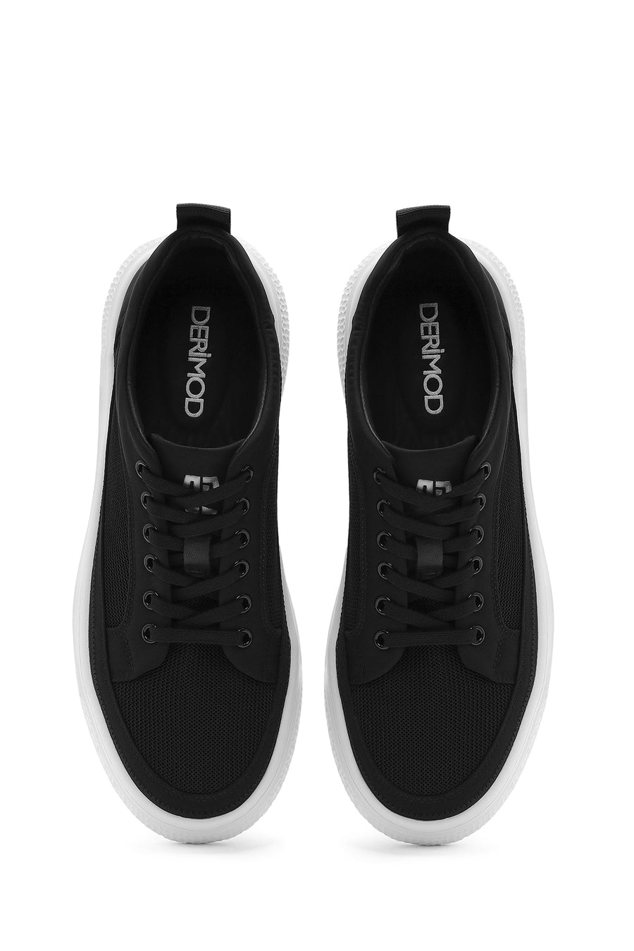 Erkek Siyah Bağcıklı Kalın Tabanlı Sneaker