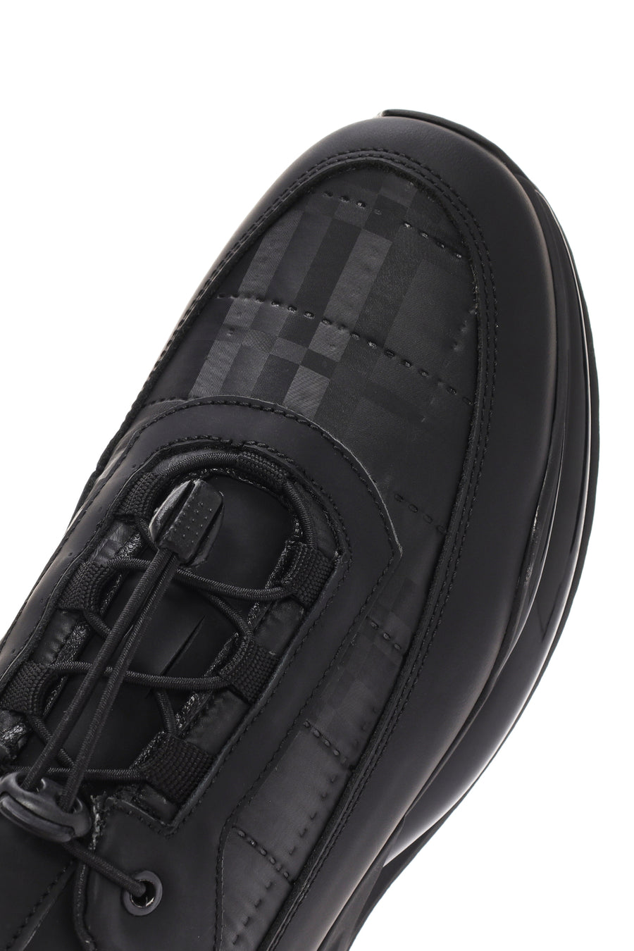 Men's Black Lace-Up Leather Sneakers