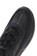 Men's Black Lace-up Thick-Sole Leather Sneaker | Derimod