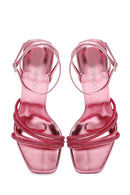 Kadın Pembe Bilekten Bantlı Taşlı İnce Topuklu Sandalet | Derimod