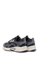 Male Gray Lace-Up Thick-Soled Leather Sneaker | Derimod