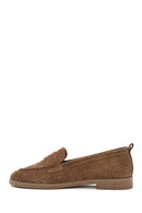 Women's Tan Suede Leather Loafer | Derimod