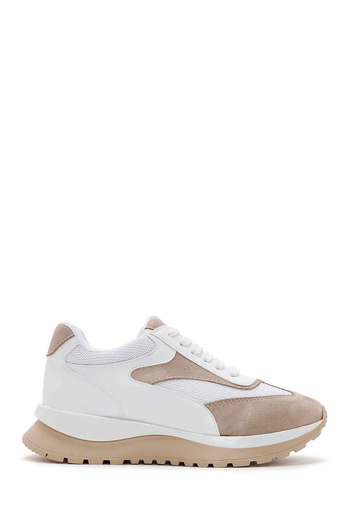 Women's White Suede Detailed Sneaker 23SFE402314 | Derimod