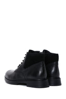 Men's Black Leather Zippered Casual Boots | Derimod