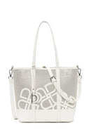 Woman Cream Long-Strap Printed Shoulder Bag | Derimod