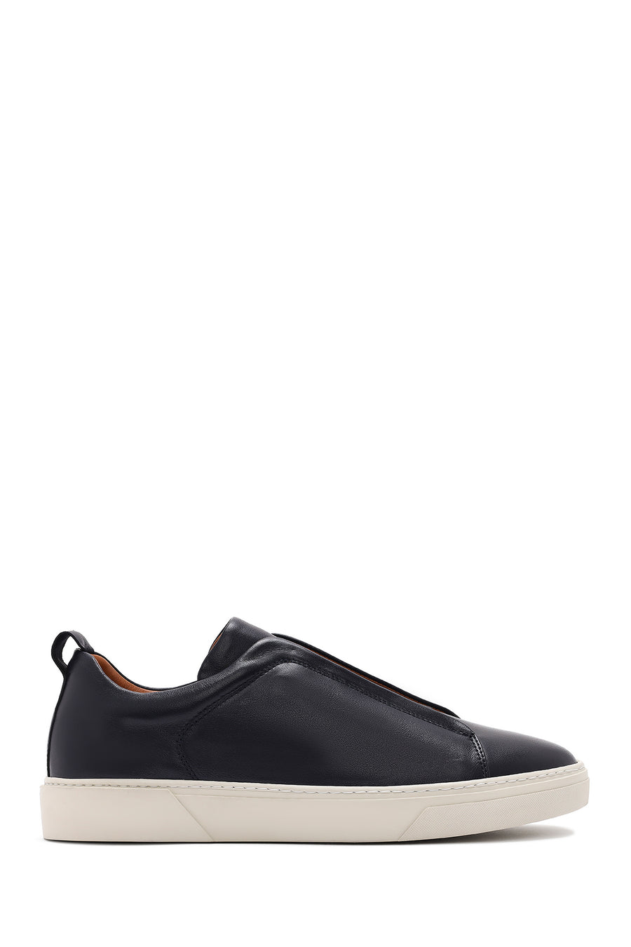Men's Navy Blue Elastic Leather Sneakers 25SFD631618 | Derimod