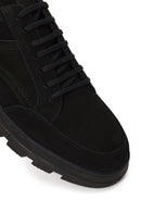 Erkek Siyah Bağcıklı Nubuk Deri Casual Sneaker | Derimod