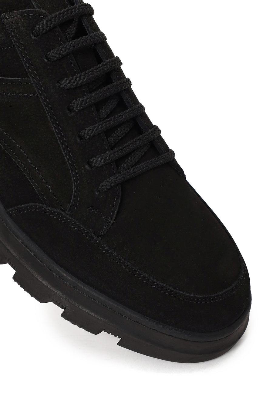 Erkek Siyah Bağcıklı Nubuk Deri Casual Sneaker