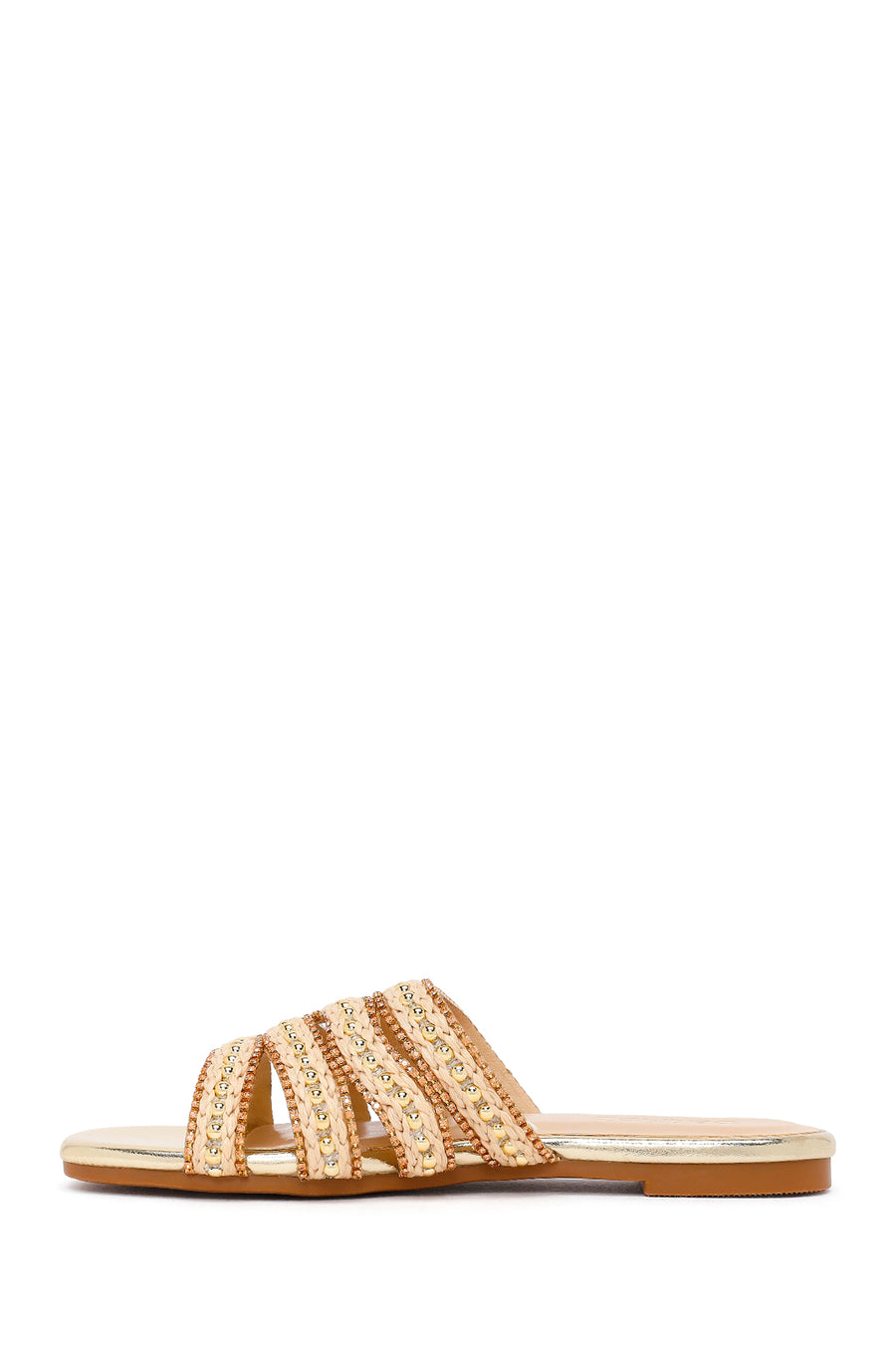 Woman Gold Stone-Embellished Slipper