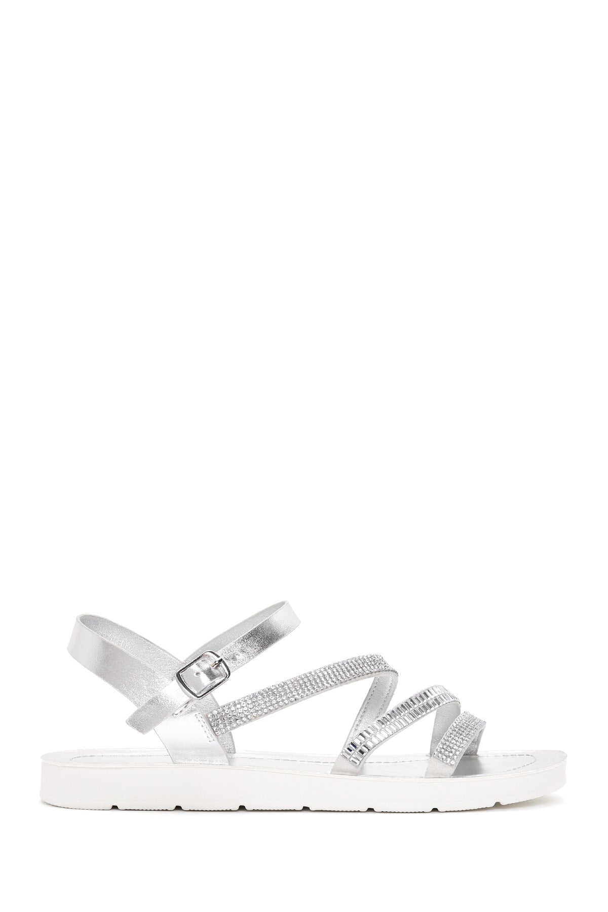 Kadın Gümüş Bilekten Bantlı Sandalet 24SFE464414 | Derimod