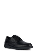 Geox Men's Black Spherica Ec11 Wide Lace-Up Leather Casual Shoes | Derimod