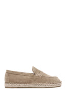 Women's Beige Suede Leather Espadrille | Derimod