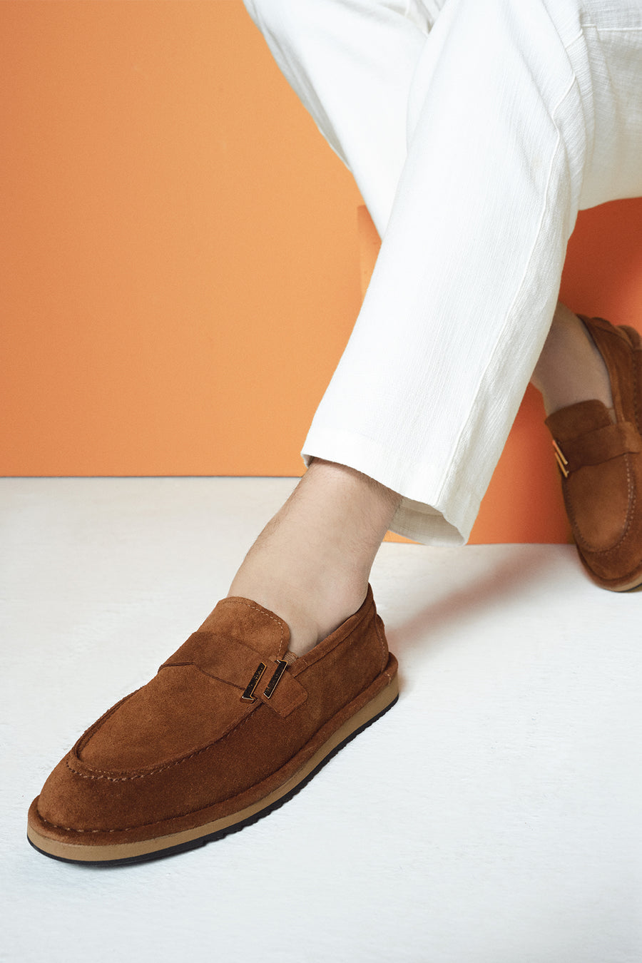 Men's Tan Suede Leather Casual Loafer 25SFD654610 | Derimod