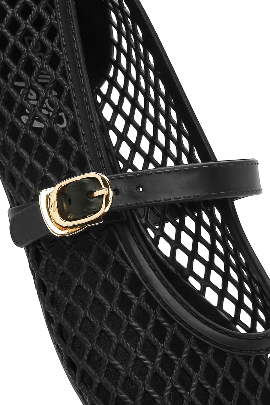 Women's Black Buckled Jelly Ballerinas