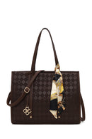 Woman Brown Printed Classic Shoulder Bag | Derimod