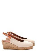 Women's Beige Wedge Heel Espadrille | Derimod