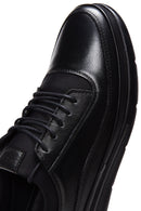 Men's Black Leather Casual Sneaker | Derimod