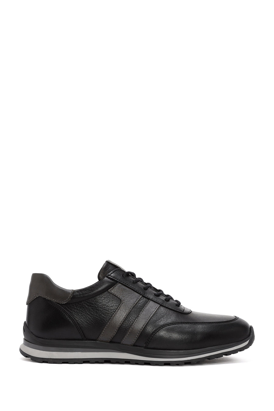 Men's Black Lace-Up Leather Casual Sneakers 25WFD674918 | Derimod