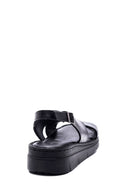 Kadın Siyah Deri Comfort Sandalet | Derimod