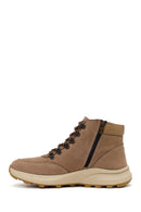 Male Mink Zip Closure Thick-Soled Nubuck Leather Boots | Derimod