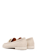 Women's Cream Leather Masculine Loafer | Derimod