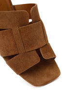 Woman Mink Thick-Heeled Suede Slipper | Derimod