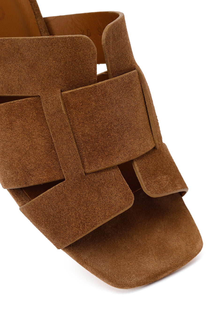 Woman Mink Thick-Heeled Suede Slipper