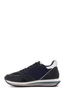 Alberto Guardiani Men's Navy Blue Wen Thick Sole Lace-Up Suede Leather Sneaker | Derimod