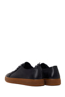 Erkek Siyah Bağcıklı Deri Sneaker | Derimod