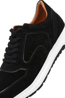 Men's Black Suede Leather Sneaker | Derimod