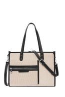 Women's Beige Long Strap Fabric Handbag | Derimod