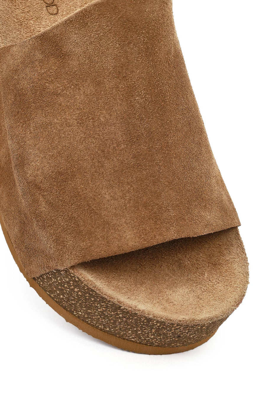 Women's Brown Thick Soled Suede Leather Slippers