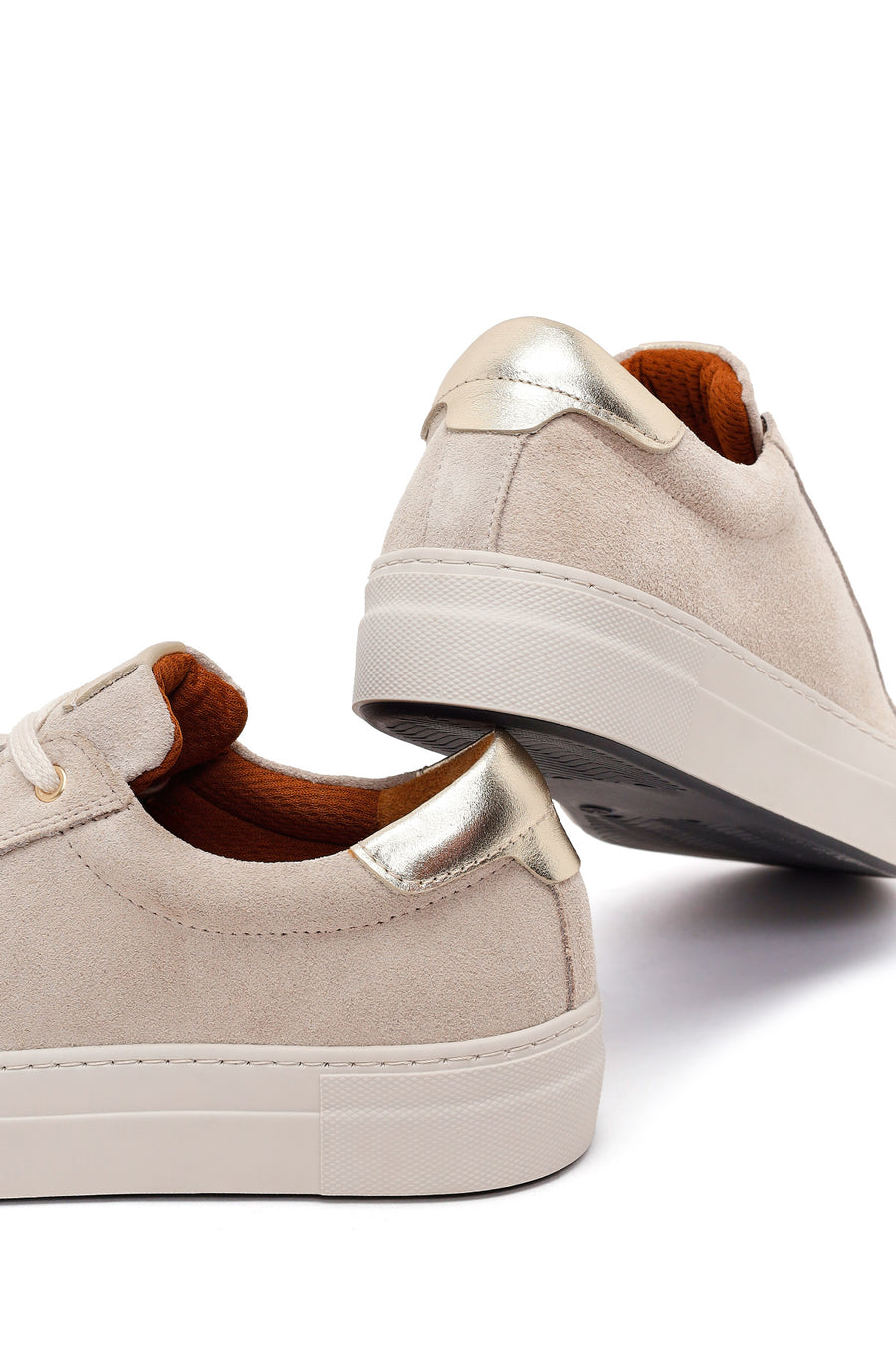 Kadın Bej Bağcıklı Süet Deri Sneaker