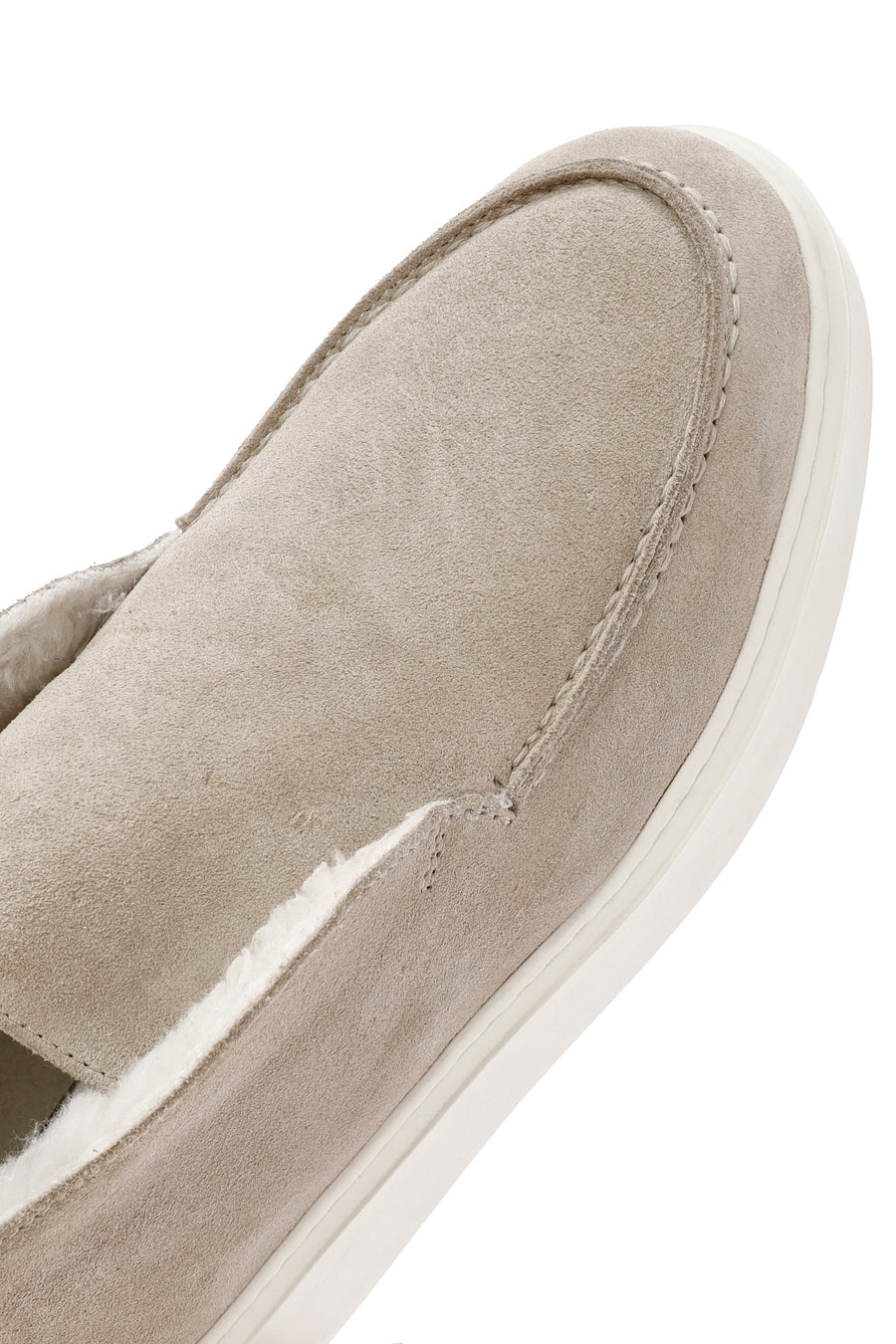 Women's Beige Thick-Soled Suede Leather Ankle Boots