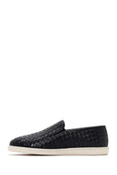 Erkek Siyah Örgü Deri Casual Loafer | Derimod