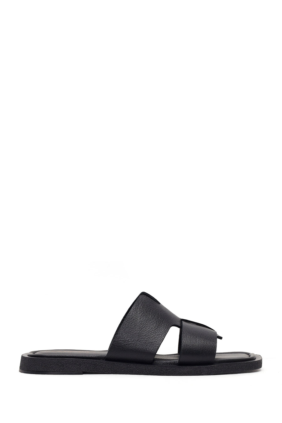 Women's Black Leather Slippers 26SFD131718 | Derimod