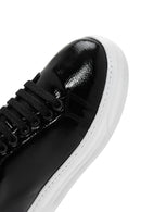 Women's Black Patent Leather Thick Soled Sneaker | Derimod