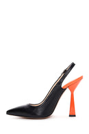 Women's Black Leather Heeled Shoes | Derimod