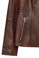 Lydia Women's Brown Short Leather Jacket | Derimod