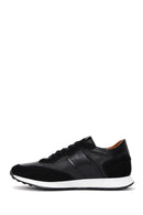 Men's Black Leather Suede Detailed Sneaker | Derimod