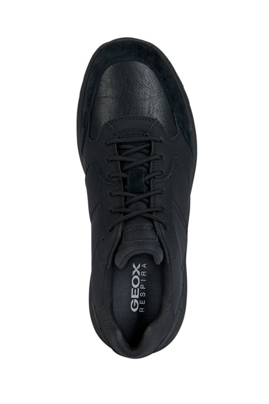 Geox Men's Black Lace-Up Leather Sneakers
