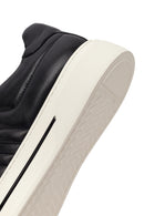 Men's Black Lace-up Thick-Sole Leather Sneaker | Derimod