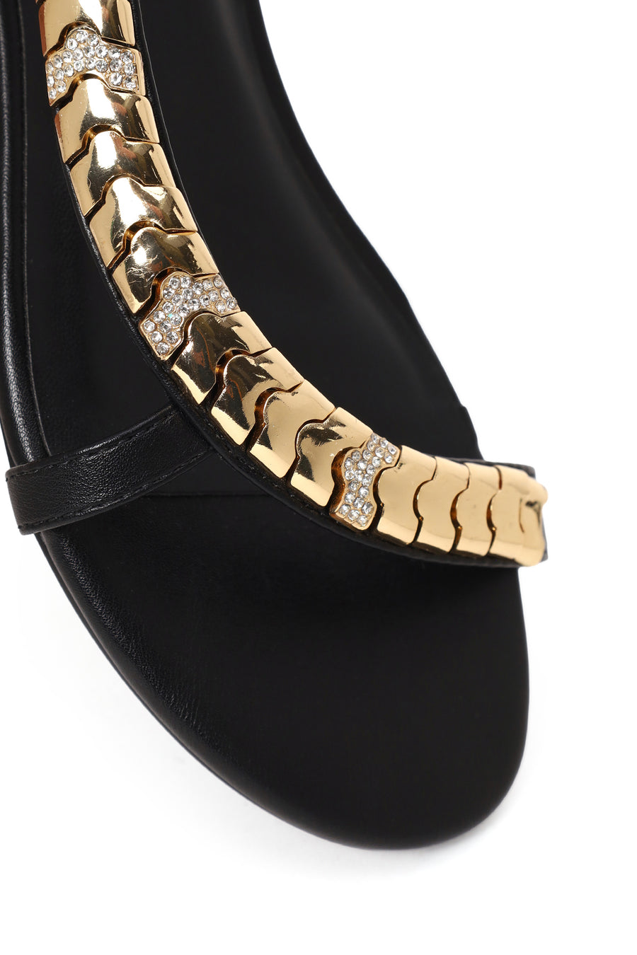Woman Black Stone-Embellished Sandal