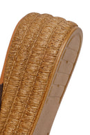 Woman Mink Wedge-Heel Suede Leather Slippers | Derimod