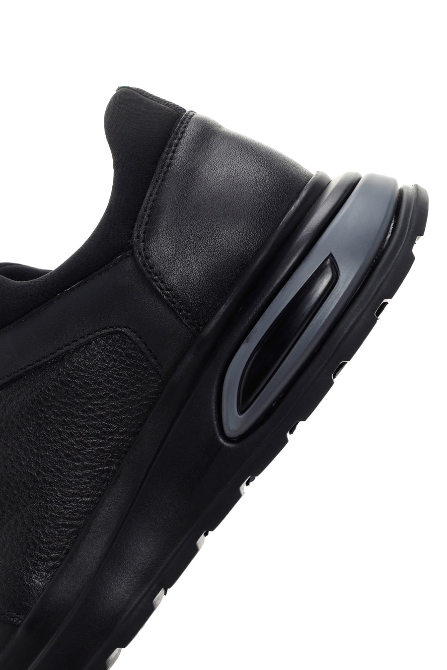 Erkek Siyah Bağcıklı Deri Casual Sneaker