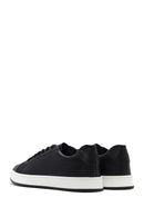Erkek Siyah Bağcıklı Deri Sneaker | Derimod