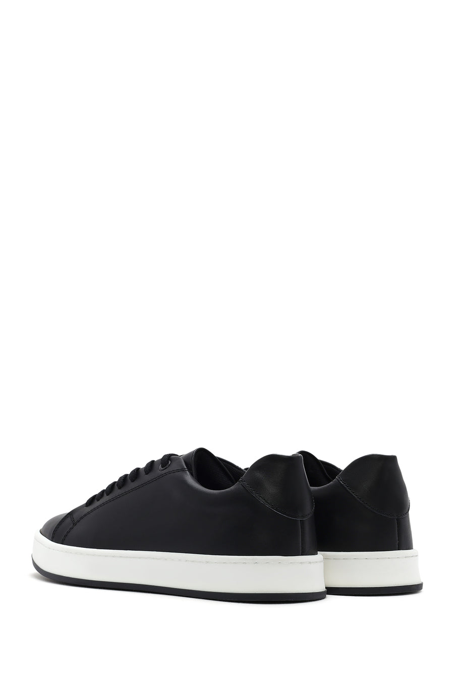 Men's Black Lace-up Leather Sneaker